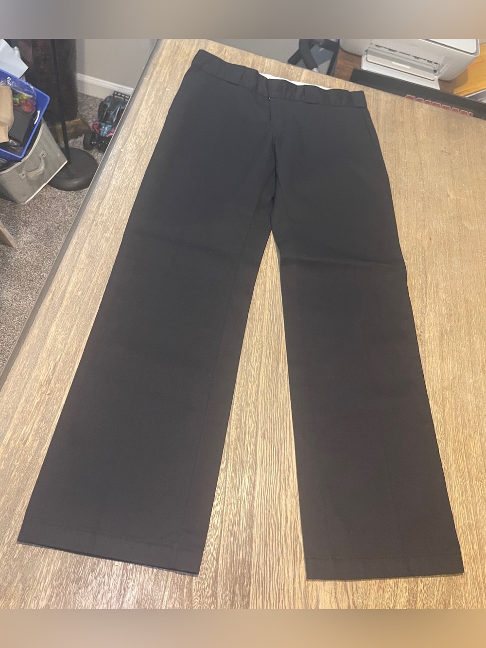 Dickies Solid Black Work Pants Waistband Detail, 30 in. waist